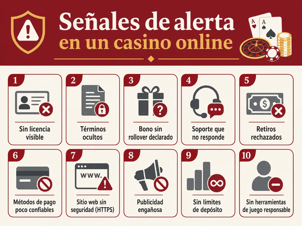 Diez señales de alerta para reconocer un casino online poco confiable
